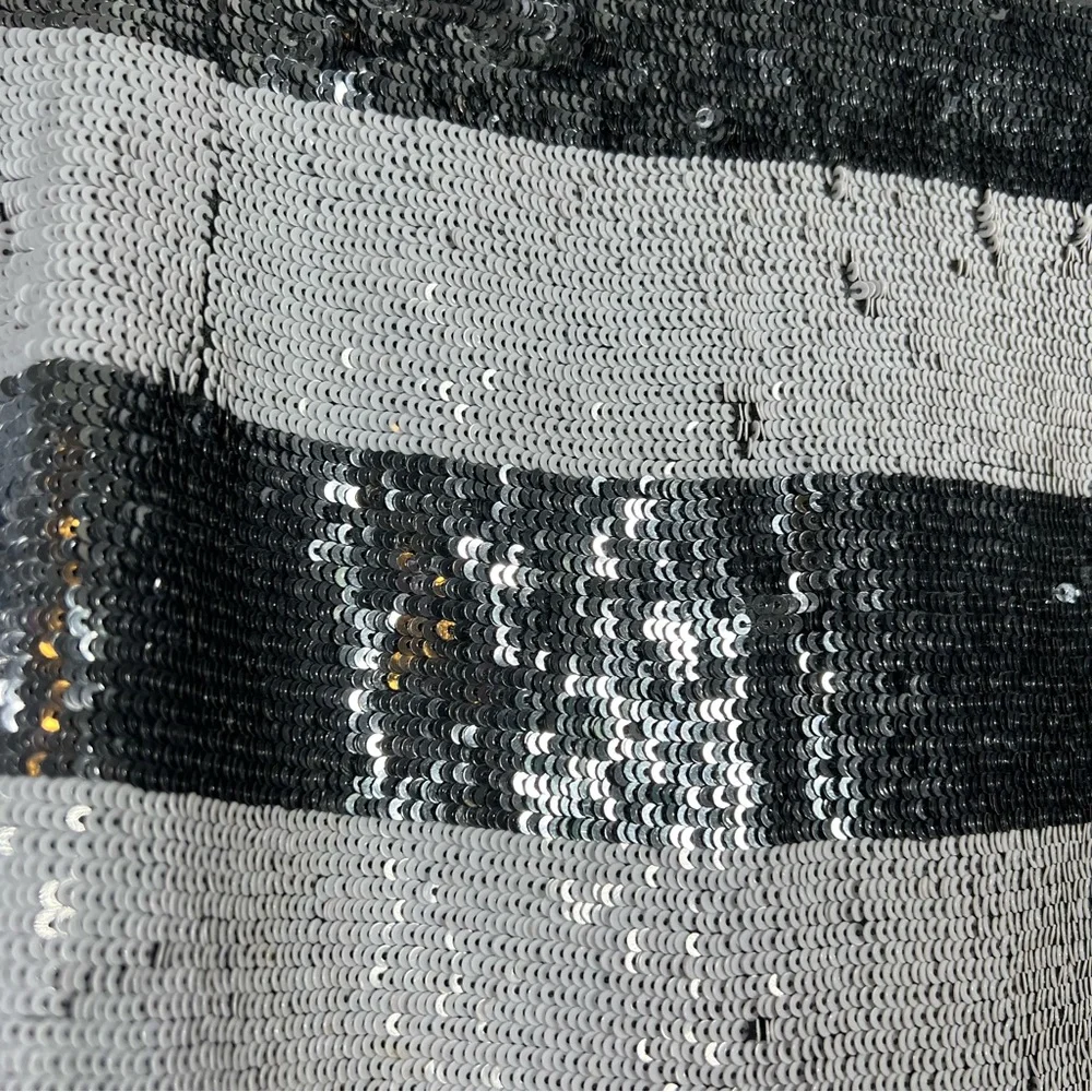 NEW Haute Hippie Striped Metallic Sequins 100% Silk Mini Skirt $395 MSRP LARGE - Picture 8 of 16
